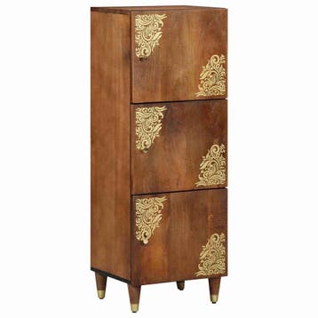 vidaXL Highboard met plank Bruin 40 x 33 x 110 cm Massief, Verzenden, Nieuw