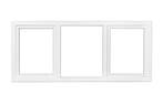PVC vast-draaikiep-vast b250xh110 cm Wit, Gevelraam of Ruit, 80 tot 120 cm, 80 tot 120 cm, Nieuw