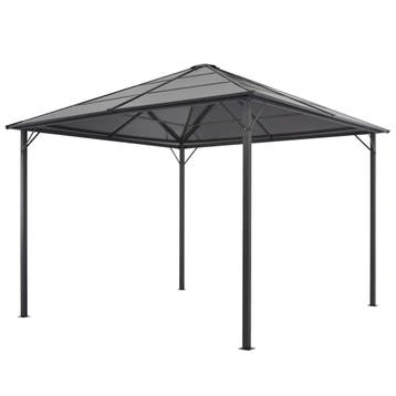 vidaXL Prieel met dak 3x3 m aluminium antracietkleurig, Verzenden