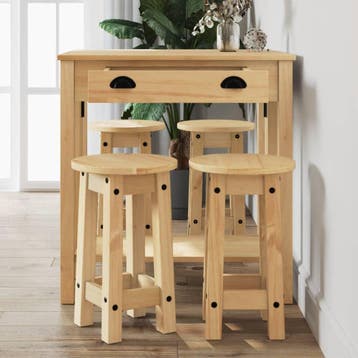 vidaXL 5-delige Barset massief grenenhout, Huis en Inrichting, Verzenden, Nieuw