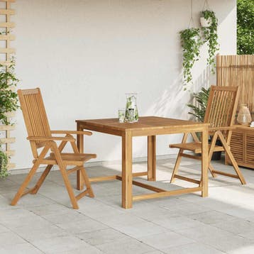 vidaXL Inklapbare stoelen 2 st massief acaciahout, Tuin en Terras, Verzenden, Nieuw