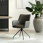 Leren eetkamerstoel Wave - Toledo Antracite (donkergrijs) -, Huis en Inrichting, Stoelen, Bohemian, Eigentijds, Industrieel, Modern, Scandinavisch