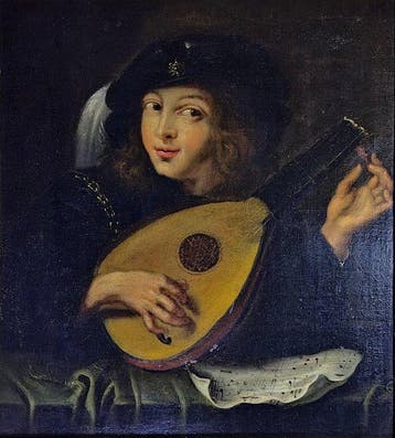 Scuola franco fiamminga (XIX) - Suonatore di liuto