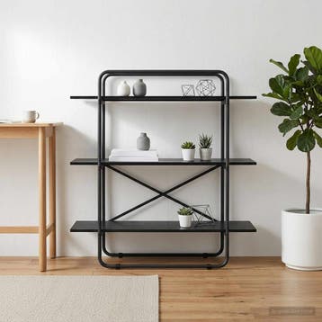 vidaXL Boekenplank 3-laags 100 x 35 x 105 cm PB Zwart eiken, Verzenden