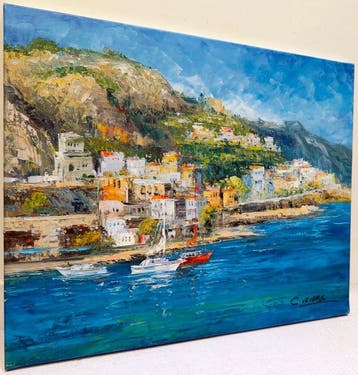 Christof Vevers (1962) - Riviera Italienne - Mer Calme au, Antiek en Kunst