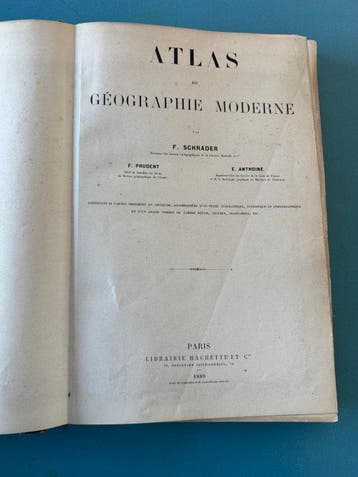 Frankrijk - wereld; F. Schrader/Hachette - Atlas de, Livres