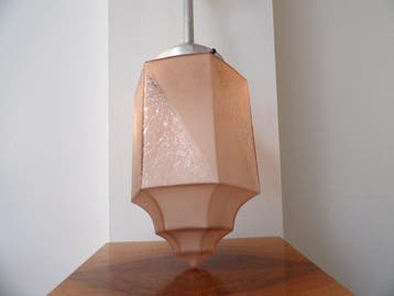 Lampe - Verre/Aluminium, Antiquités & Art