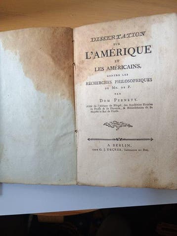 Dom Pernety - Dissertation sur lAmérique et les Américains