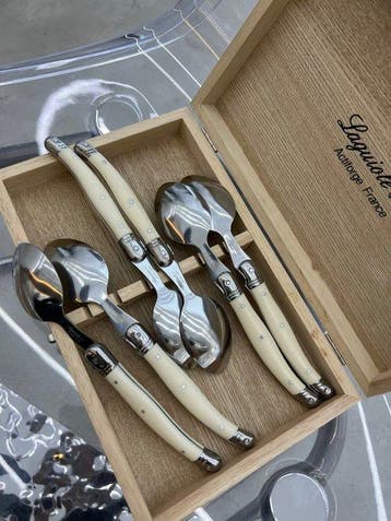 Laguiole - Lepel (6) - Laguiole - Staal, Hout - Zes-delige, Antiek en Kunst, Antiek | Keukengerei