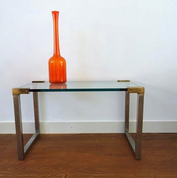 Peter Ghyczy - Bijzettafel (2) - T53 - Glas, Messing, Staal