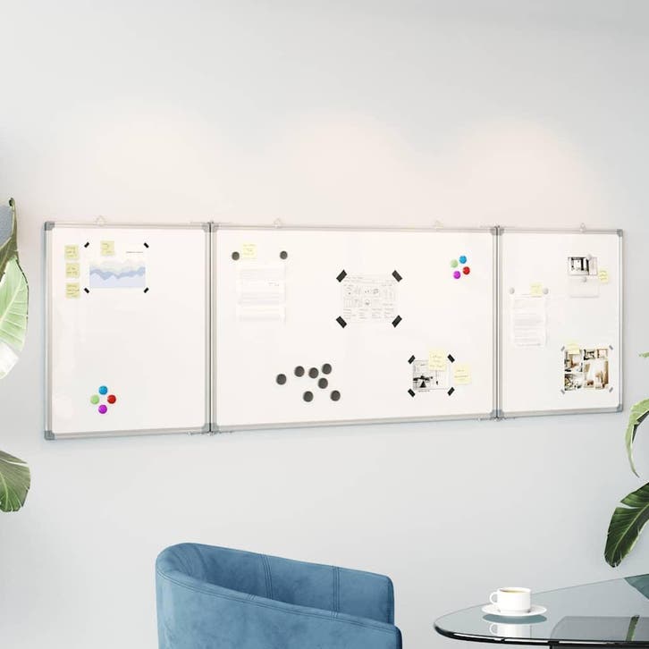 vidaXL Whiteboard magnetisch inklapbaar 200x60x1,7 cm, Zakelijke goederen, Overige Zakelijke goederen, Verzenden