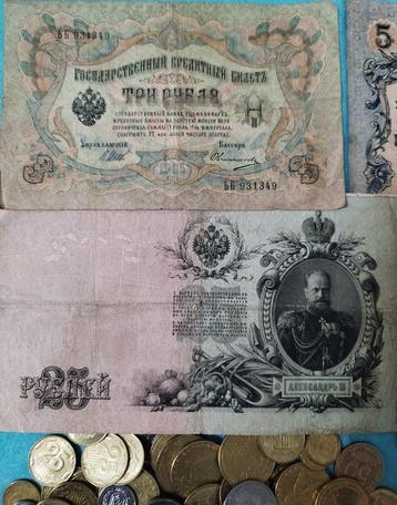 Rusland, Verenigde Staten. Collection of coins and banknotes