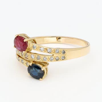 Bague - 18 carats Or jaune Diamant (Naturelle), Nieuw