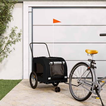 vidaXL Hondenfietstrailer oxford stof en ijzer zwart, Verzenden, Nieuw