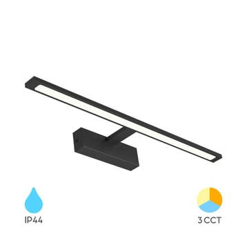 IP44 LED 12 Watt badkamerlamp CCT Zwart, Verzenden, Nieuw, Netvoeding, Led