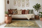 Geel vintage - Vloerkleed - 210 cm - 115 cm - met