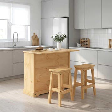 vidaXL Keuken eiland set met lade 3 pcs Honingwas Massief, Verzenden, Nieuw