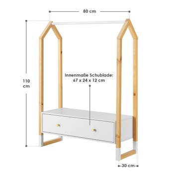 Veiling - Kledingrek / Opbergrek Filla - 80 x 30 x 110 cm, Nieuw