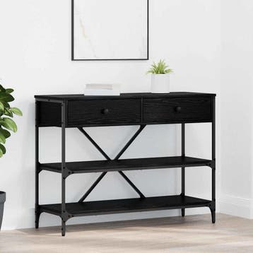 vidaXL Wandtafel met lade Zwart Eiken 100 x 34,5 x 75 cm, Verzenden