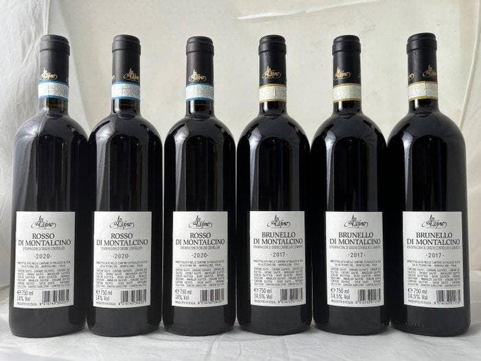2017 x3 Brunello & 2020 x3 Rosso di Montalcino, Altesino -, Verzamelen, Wijnen