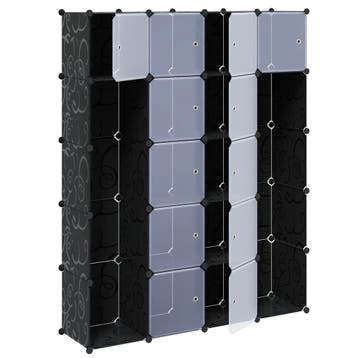 vidaXL Kast modulair met 14 vakken 37x146x180,5 cm zwart en, Verzenden, Nieuw