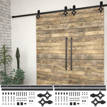 vidaXL Hardwaresets voor schuifdeuren 2 st 200 cm staal, Verzenden, Nieuw
