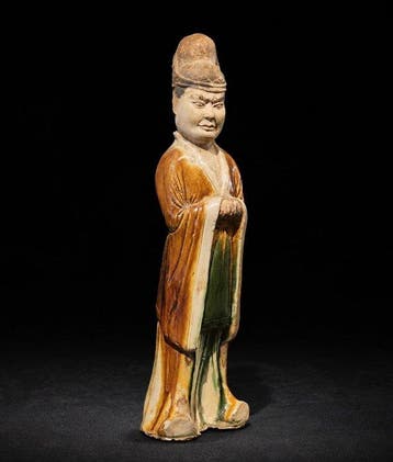 Oud Chinees, Tang-dynastie Terracotta Sancai Dignitaris met