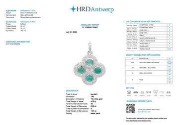 Hanger - 14 karaat Witgoud - 2.60ct. tw. Smaragd - Diamant