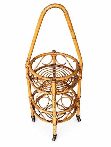 Wijnrek - Bamboe, Rattan - Flessenhouder / champagnehouder