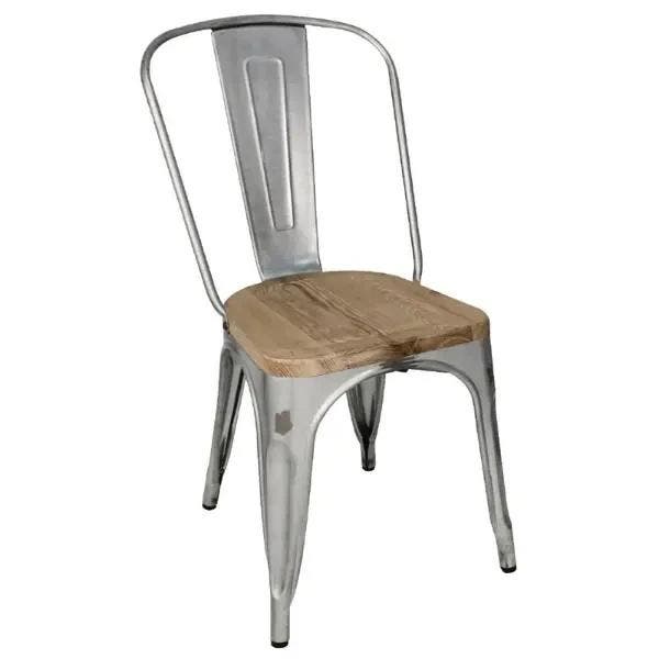 Stoelen | BISTRO | Hout/Staal | Hout (Essen) | Zilver Frame, Articles professionnels, Horeca | Équipement de cuisine, Envoi