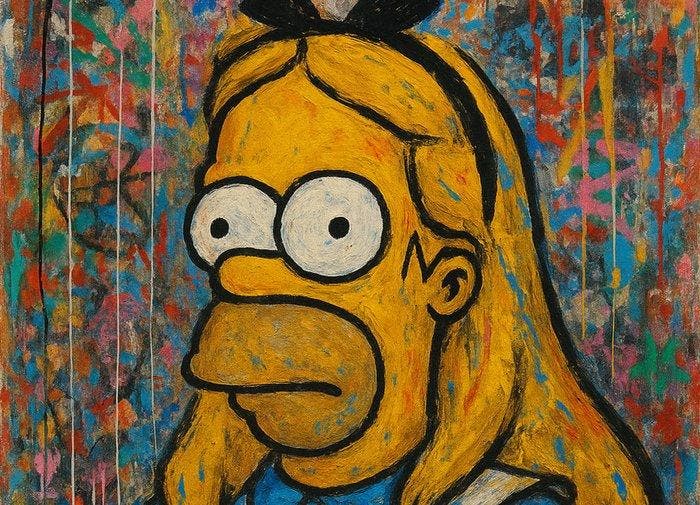 LOLART - Homer en Alice - ÉDITION LIMITÉE 1/5 SIGNÉE COA -, Antiek en Kunst, Kunst | Designobjecten