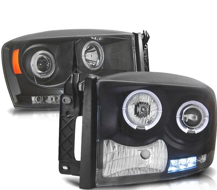 PHARES POUR DODGE RAM 06-08 ANGEL EYES NOIR, Auto-onderdelen, Verlichting, Verzenden