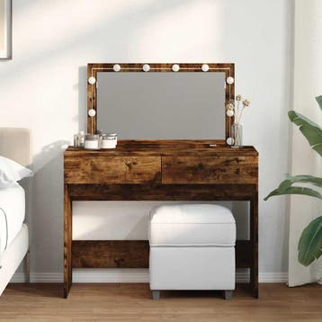vidaXL Kaptafel met LED 100x40x120 cm gerookt eikenkleurig, Verzenden
