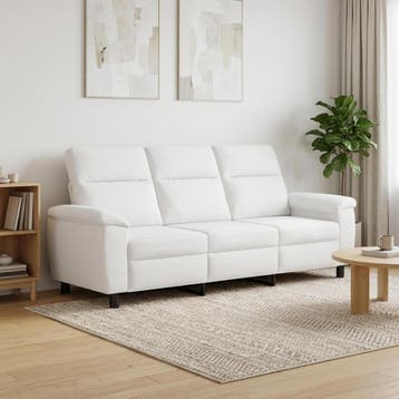 vidaXL bank / zetel Wit 214 x 90 x 95 cm Stof, Huis en Inrichting, Verzenden, Nieuw