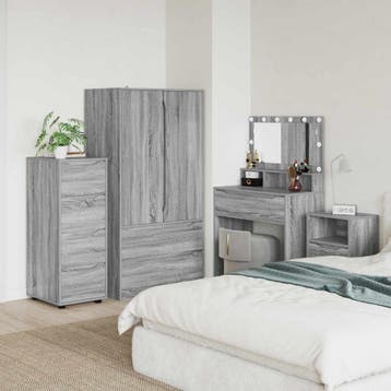 vidaXL Opbergkast 40 x 48 x 105 cm Bewerkt hout Grijs Sonoma, Verzenden
