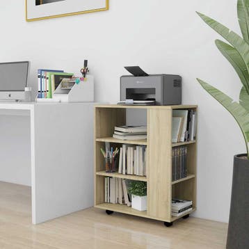 vidaXL Rolkast 60x35x75 cm bewerkt hout sonoma eikenkleurig, Verzenden