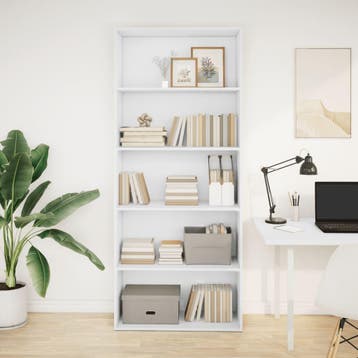 vidaXL Boekenkast 80x30x189 cm bewerkt hout wit, Verzenden