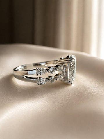 Bague de fiançailles - 18 carats Or blanc - 2.64ct. tw.