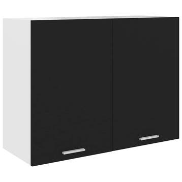 vidaXL Bovenkast Lyon 80x31x60 cm bewerkt hout zwart, Verzenden