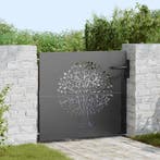 vidaXL Tuinpoort met slot Zwart 85 x 100 cm Poedercoated, Verzenden, Nieuw