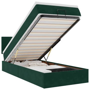 vidaXL Bed poef met matras 120x190 cm fluweel donkergroen, Verzenden