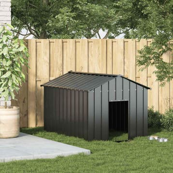 vidaXL Hondenhok met dak 113x153x101 cm gegalvaniseerd staal, Verzenden