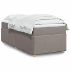 vidaXL Boxspring met matras stof taupe 90x200 cm, Verzenden, Nieuw