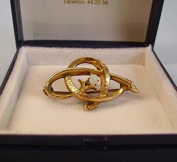 Zonder minimumprijs - Broche - 10 kt. Geel goud - 0.30ct.