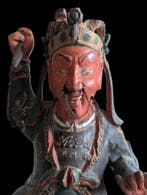 Figura taoísta de dignatario protector con tigre, china