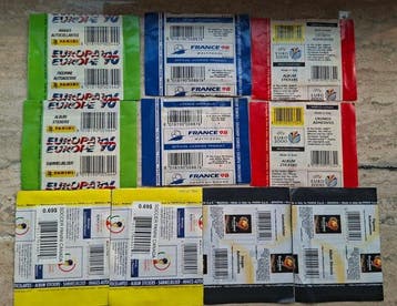 Panini Euro 96, WC France 98, Euro 2000, Korea/Japan 2002, Collections
