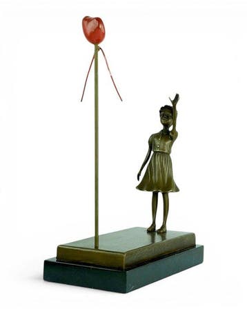 Banksy - after - Sculpture, Girl with Heart-Shaped Balloon -