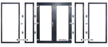 PVC Dubbele deur 180x215, 200x215 Wit en Antraciet in Stock, Doe-het-zelf en Bouw, Deuren en Vliegenramen, Kunststof, 120 cm of meer