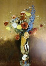 Odilon Redon (1840 - 1916) - Fleurs dans un Vase Turquoise