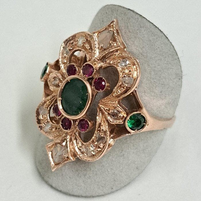 Sans prix de réserve - Bague - 9 carats Or rose, Argent -, Bijoux, Sacs & Beauté, Bagues